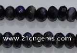 CTE941 15.5 inches 6*10mm faceted rondelle dyed blue tiger eye beads