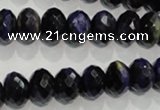 CTE942 15.5 inches 8*12mm faceted rondelle dyed blue tiger eye beads