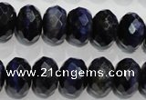 CTE943 15.5 inches 10*14mm faceted rondelle dyed blue tiger eye beads