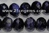 CTE944 15.5 inches 12*16mm faceted rondelle dyed blue tiger eye beads