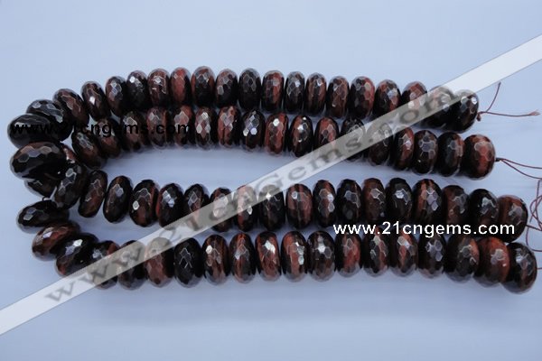 CTE95 15.5 inches 10*20mm faceted rondelle red tiger eye beads