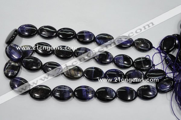 CTE954 15.5 inches 15*20mm oval dyed blue tiger eye beads wholesale