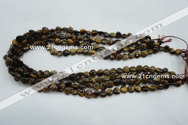 CTE97 15.5 inches 8*8mm heart yellow tiger eye beads wholesale