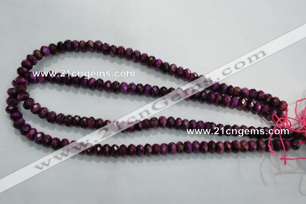 CTE980 15.5 inches 5*8mm faceted rondelle dyed red tiger eye beads