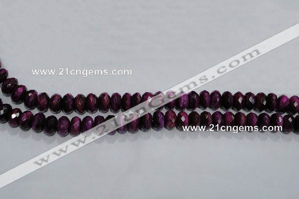 CTE982 15.5 inches 8*12mm faceted rondelle dyed red tiger eye beads