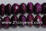 CTE983 15.5 inches 10*14mm faceted rondelle dyed red tiger eye beads