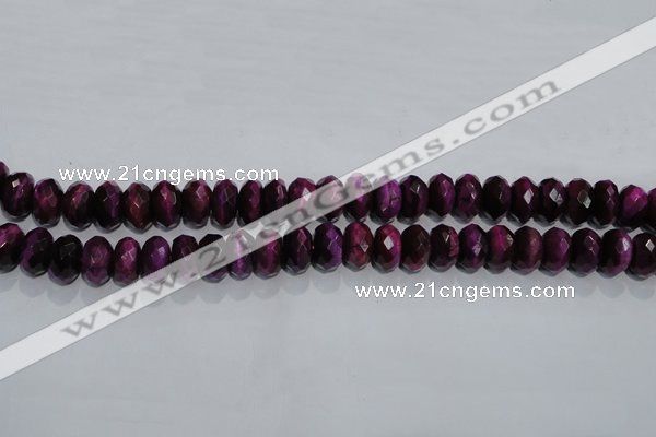 CTE983 15.5 inches 10*14mm faceted rondelle dyed red tiger eye beads