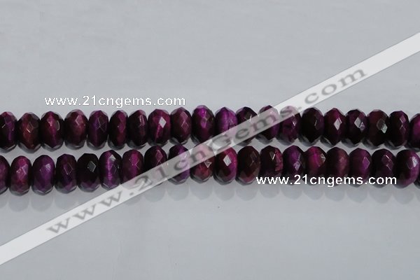 CTE984 15.5 inches 12*16mm faceted rondelle dyed red tiger eye beads