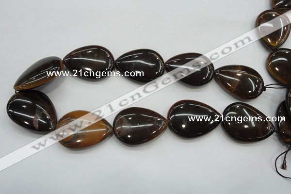 CTE99 15.5 inches 30*40mm flat teardrop yellow tiger eye beads wholesale