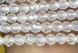 CTG1000 15.5 inches 2mm faceted round tiny white agate beads