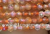 CTG1003 15.5 inches 2mm faceted round tiny red agate beads