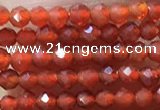 CTG1004 15.5 inches 2mm faceted round tiny red agate beads