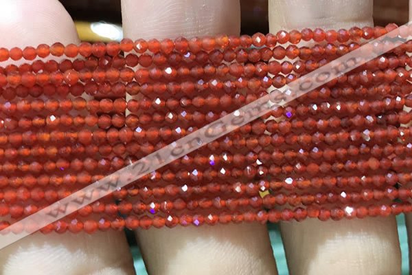 CTG1004 15.5 inches 2mm faceted round tiny red agate beads