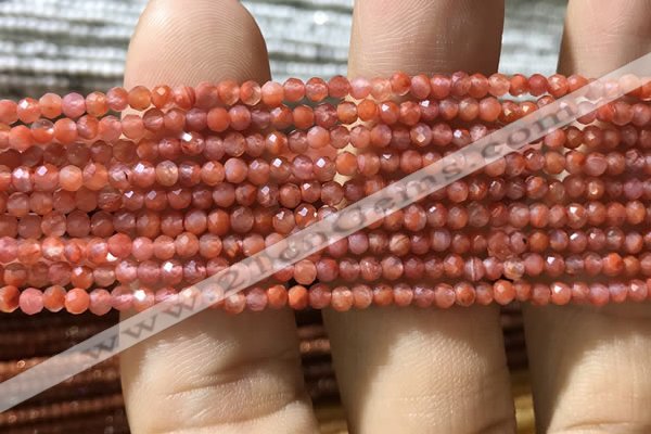 CTG1005 15.5 inches 2mm faceted round tiny south red agate beads