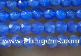 CTG1006 15.5 inches 2mm faceted round tiny blue agate beads