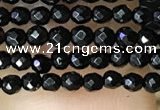 CTG1010 15.5 inches 2mm faceted round tiny black agate beads