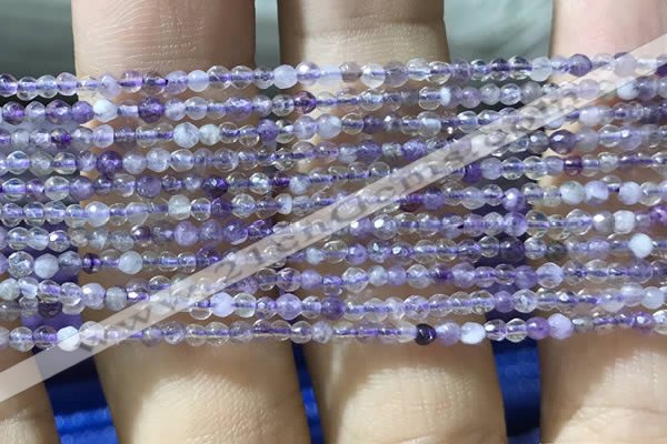 CTG1024 15.5 inches 2mm faceted round tiny purple fluorite beads