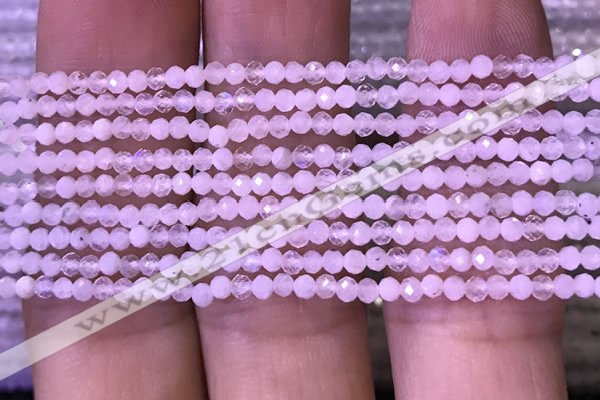 CTG1028 15.5 inches 2mm faceted round tiny white moonstone beads