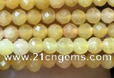 CTG1035 15.5 inches 2mm faceted round tiny yellow jade beads