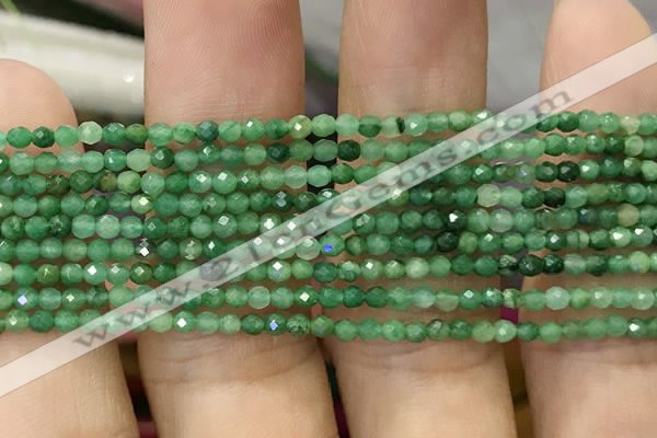 CTG1036 15.5 inches 2mm faceted round tiny African jade beads