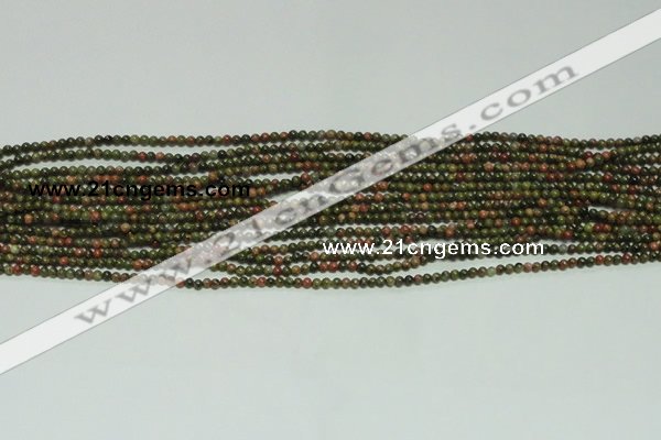 CTG104 15.5 inches 2mm round tiny unakite gemstone beads wholesale