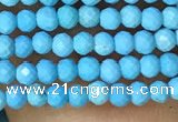 CTG1055 15.5 inches 2mm faceted round tiny turquoise beads