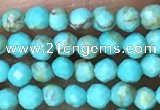 CTG1056 15.5 inches 2mm faceted round tiny turquoise beads