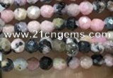 CTG1061 15.5 inches 2mm faceted round tiny rhodonite beads