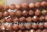 CTG1066 15.5 inches 2mm faceted round tiny goldstone beads