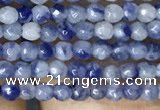 CTG1069 15.5 inches 2mm faceted round tiny blue spot stone beads