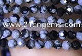 CTG1072 15.5 inches 2mm faceted round tiny snowflake obsidian beads