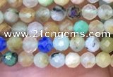 CTG1081 15.5 inches 2mm faceted round tiny chrysocolla beads