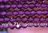 CTG1083 15.5 inches 2mm faceted round tiny purple garnet beads