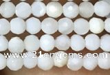 CTG1088 15.5 inches 2mm faceted round tiny mother of pearl beads