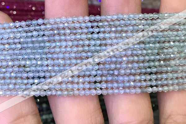 CTG1092 15.5 inches 2mm faceted round tiny quartz glass beads