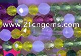 CTG1101 15.5 inches 2mm faceted round tiny quartz glass beads