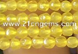 CTG1112 15.5 inches 3mm faceted round tiny yellow agate beads