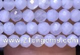 CTG1118 15.5 inches 3mm faceted round tiny blue lace agate beads