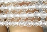 CTG1123 15.5 inches 3mm faceted round tiny white crystal beads