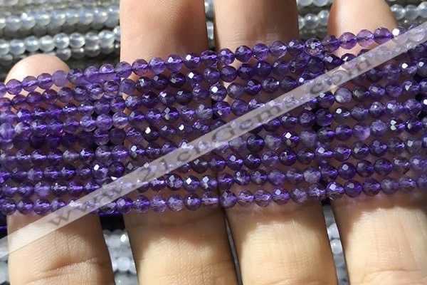 CTG1126 15.5 inches 3mm faceted round tiny amethyst beads