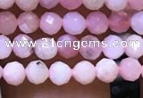 CTG1135 15.5 inches 3mm faceted round tiny pink opal beads