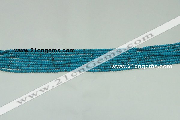 CTG114 15.5 inches 2mm round tiny blue turquoise beads wholesale