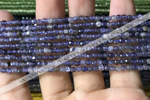 CTG1141 15.5 inches 3mm faceted round tiny iolite gemstone beads