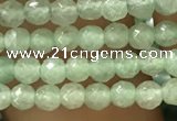 CTG1153 15.5 inches 3mm faceted round tiny green aventurine beads