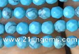 CTG1171 15.5 inches 3mm faceted round tiny turquoise beads