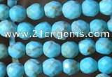 CTG1172 15.5 inches 3mm faceted round tiny turquoise beads