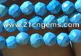 CTG1175 15.5 inches 3mm faceted round tiny turquoise beads