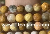 CTG1183 15.5 inches 3mm faceted round tiny fossil coral beads