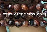 CTG1186 15.5 inches 3mm faceted round tiny red tiger eye beads