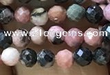 CTG1189 15.5 inches 3mm faceted round rhodonite gemstone beads